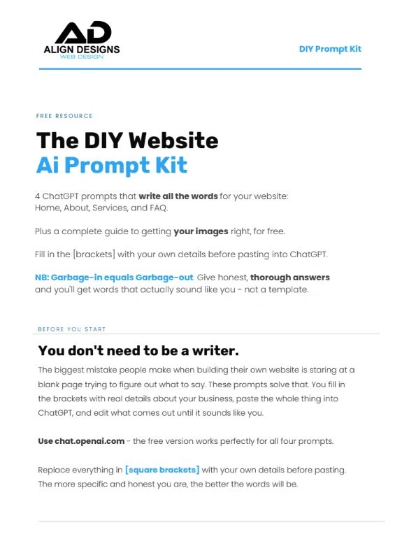 DIY Website Prompt Kit